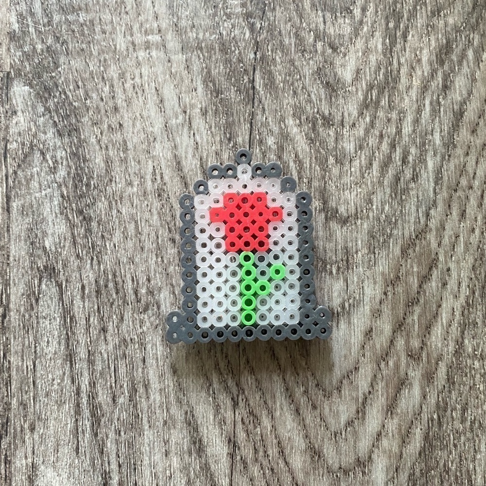 Beauty and the  Beast Rose Disney magnet perler beads handmade